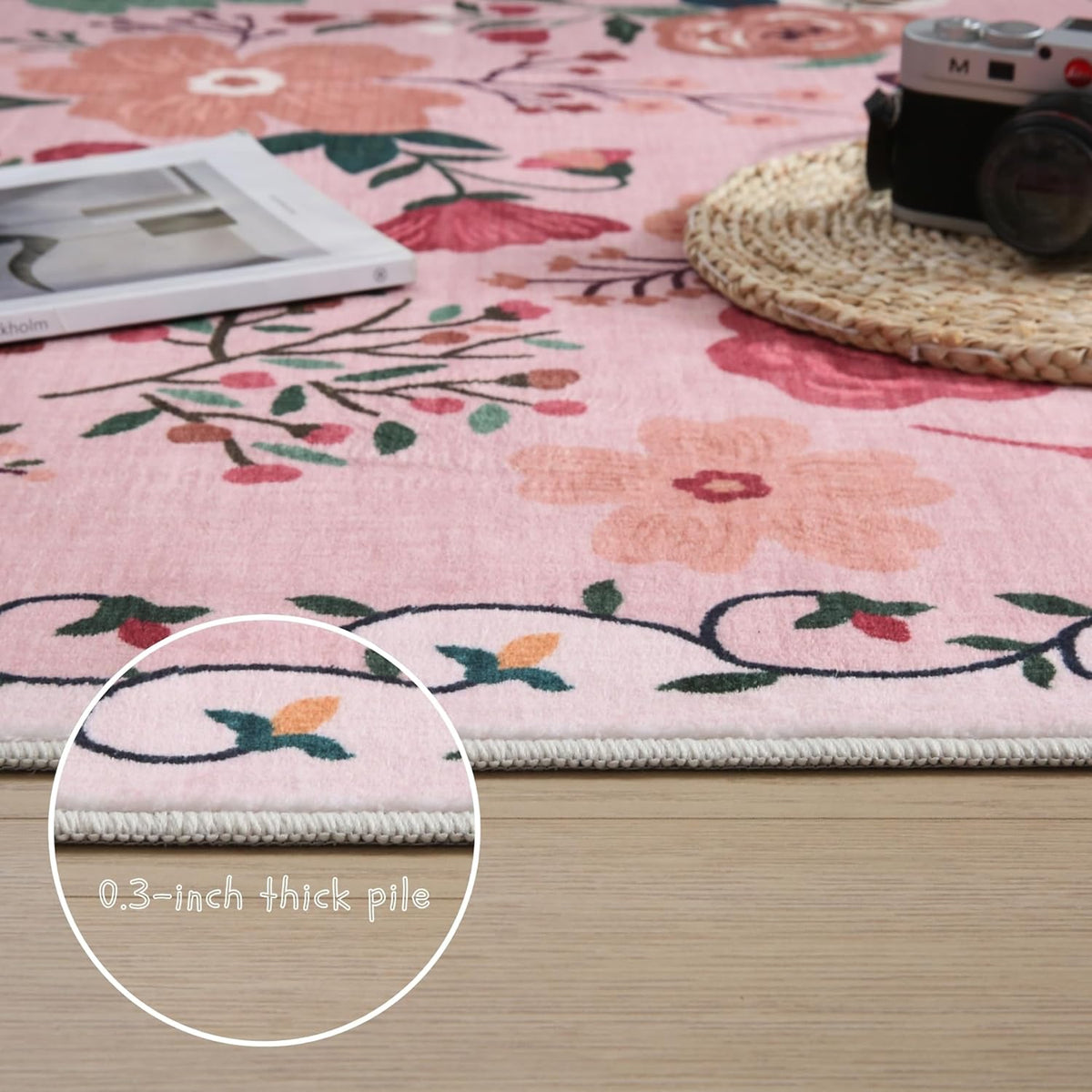 Runner Rug for Hallways Kitchen Rug Non Slip 2'x 6' Washable Rugs with Rubber Backing Soft Floral
