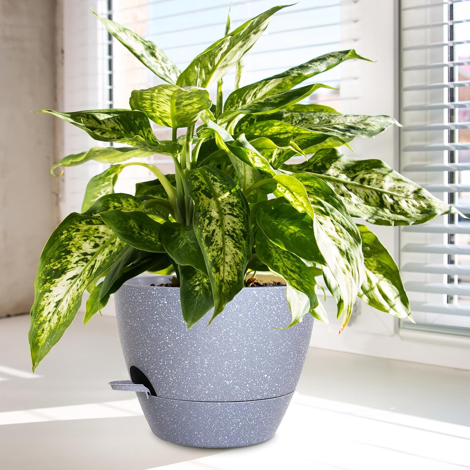 Big Self Watering Pots 12/10/9 inch, Planter, Plant Pots with Mesh Drainage Holes for Indoor