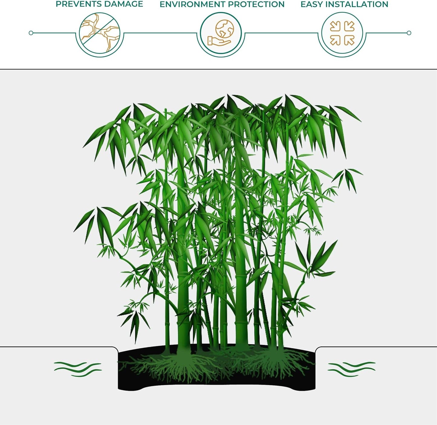 DeepRoot Water Barrier, Versatile Bamboo Barrier, Easy-to-Install Garden Barrier for Landscaping
