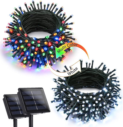 Joomer Color Changing Christmas Lights, 2 Pack Total 144FT 400 LED 12 Modes Solar String Lights