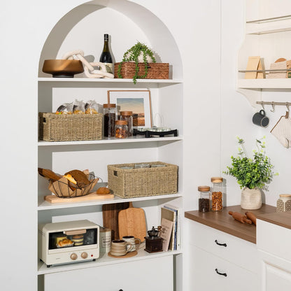 StorageWorks Wicker Storage Baskets, Large and Small Baskets, Handwoven Seagrass Basket for