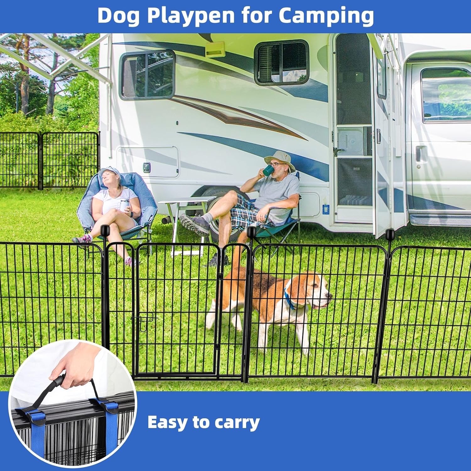 ADAVIN Metal Garden Fence with Gate, 36 in(H) 10 Panels Heavy Duty Iron Animal Barrier Fence