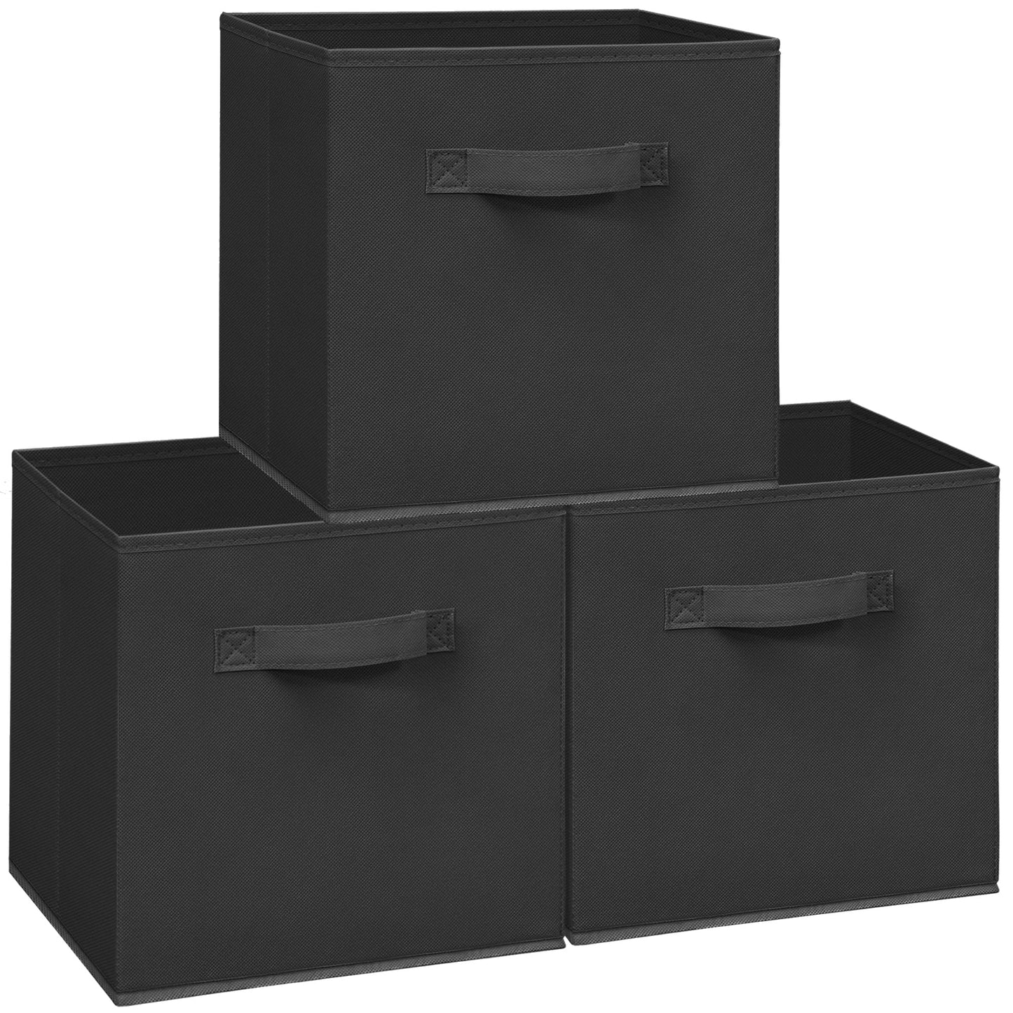 Easi Storage Cubes, 11 Inch Storage Bins, Set of 3, Foldable Fabric Cube Storage Organizer With