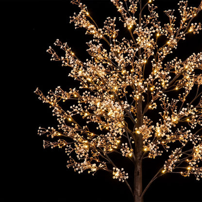 6ft Lighted Baby's Breath Tree with 184 Warm White LED Lights for Holiday Decor - Dimmable, UL