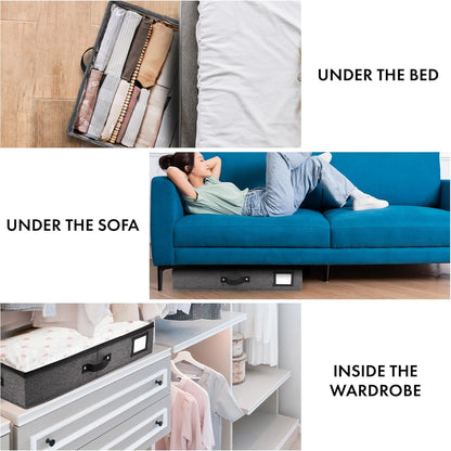 HOMELUX THEORY 2pc Under Bed Storage Containers, Bedroom Under the Bed Drawer Storage Organizer