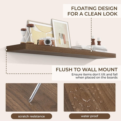 RICHFOCUS 55Inch Floating Shelves for Wall 1 Pack Shelves for Bedroom|Kitchen|Bathroom Wall Mounted