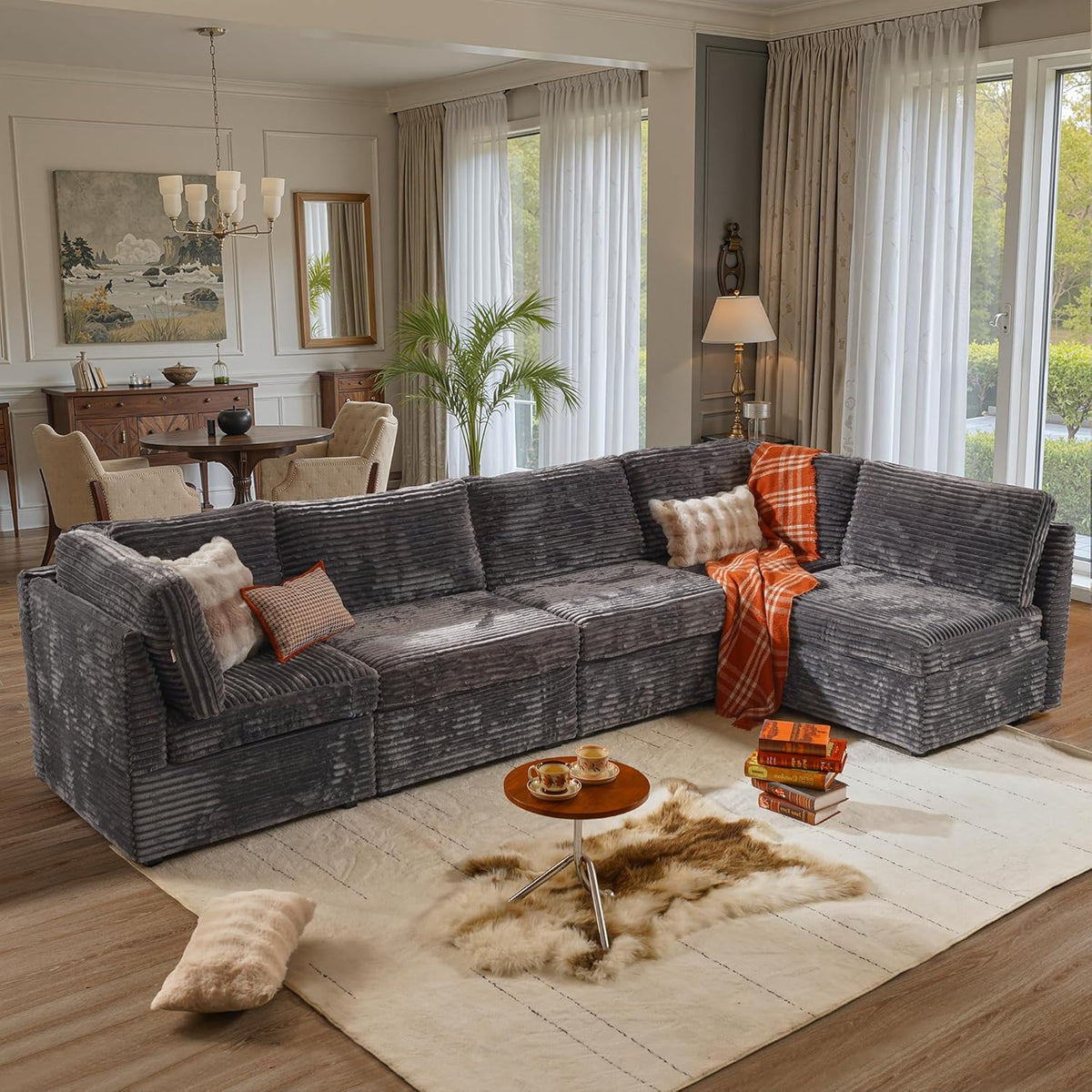 ovios Sectional Sofa Couch with L-Shape Chaise Oversized, Comfy Modular Cloud Couches with Deep