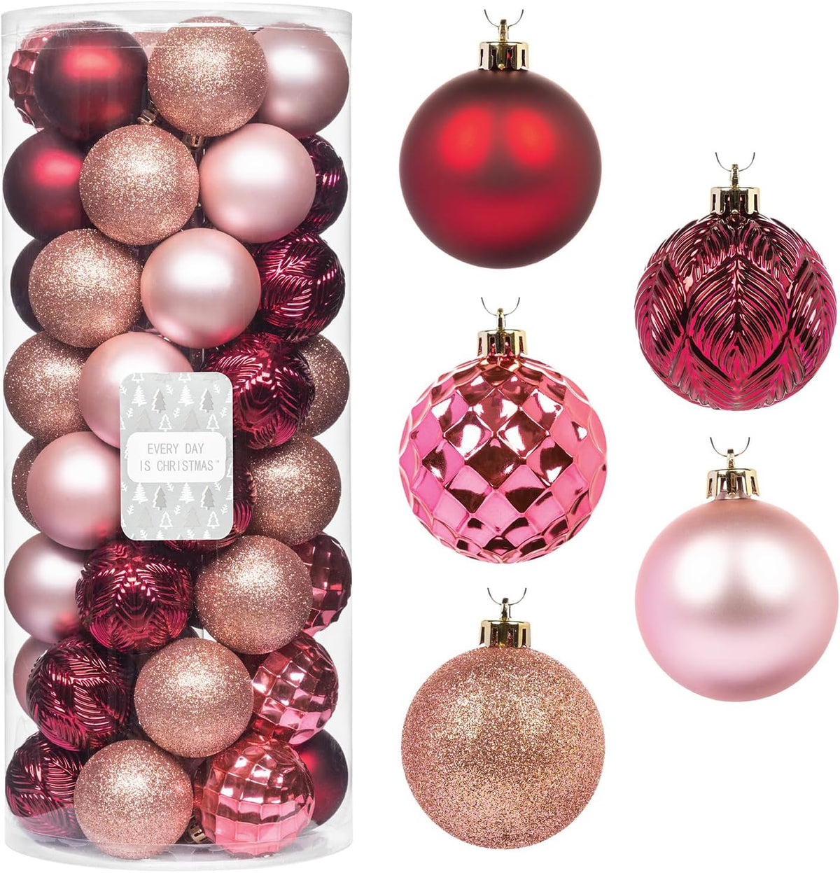 Every Day is Christmas Ornaments, Shatterproof Christmas Tree Ornament Set, Christmas Balls