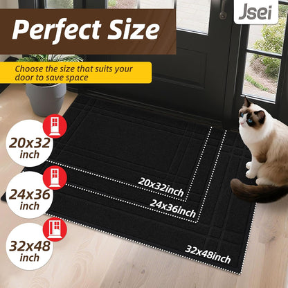 JSEI Entryway Rugs Doormat 20"x32", Non-Slip Dirt Trapper Door Mats Indoor, Washable Absorbent and