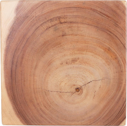 Rutledge & King Mid Century Modern Boho Chic Round Wooden End Table - 12.6" x 12.6" x 17.7" - Light