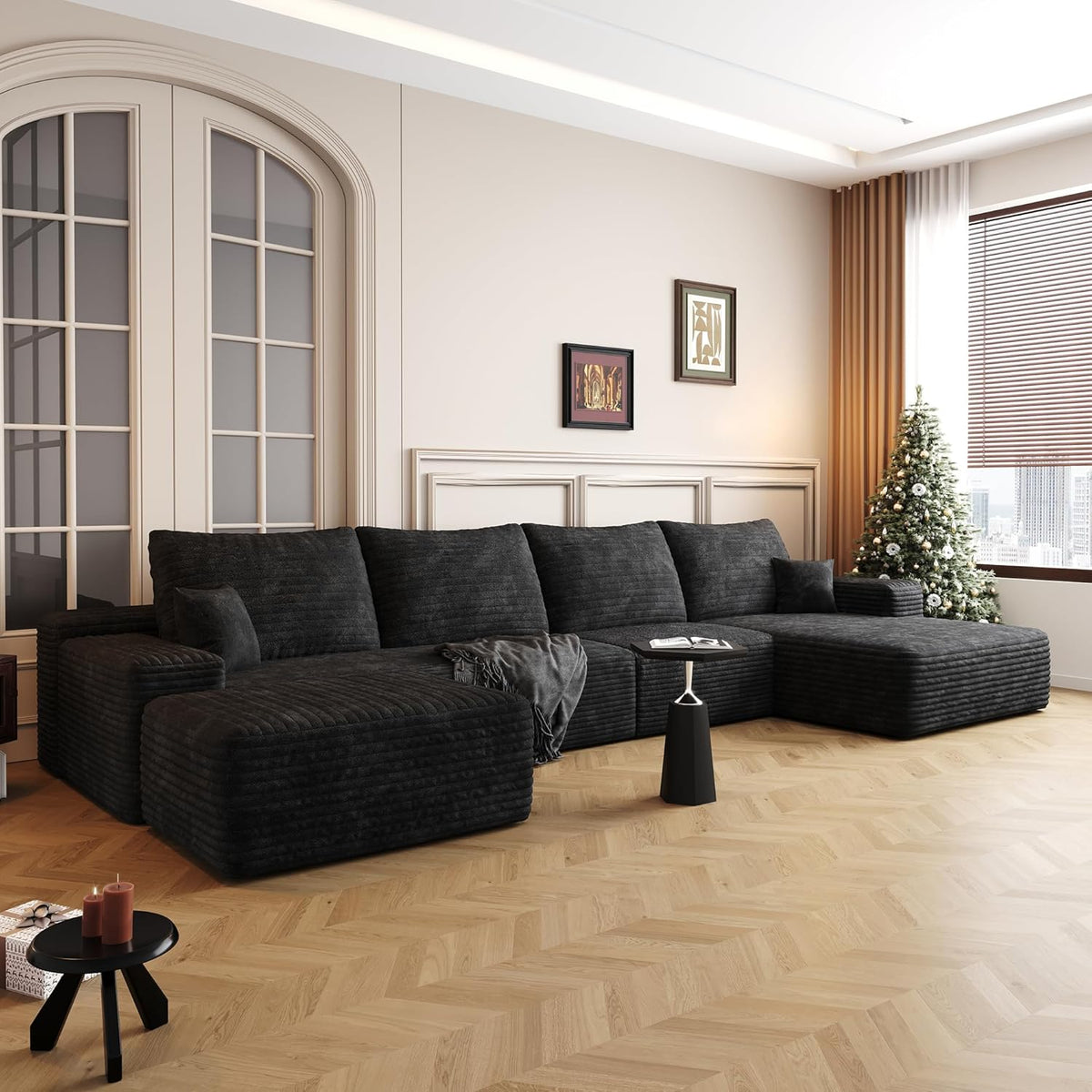 136" Sectional Couches for Living Room Modern Modular Sofa with L-Shape Couchs Upholstered Boneless