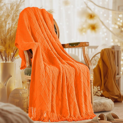 inhand Fall Throw Blanket Burnt Orange Halloween Decor for Couch, Soft Living Room Home Decor