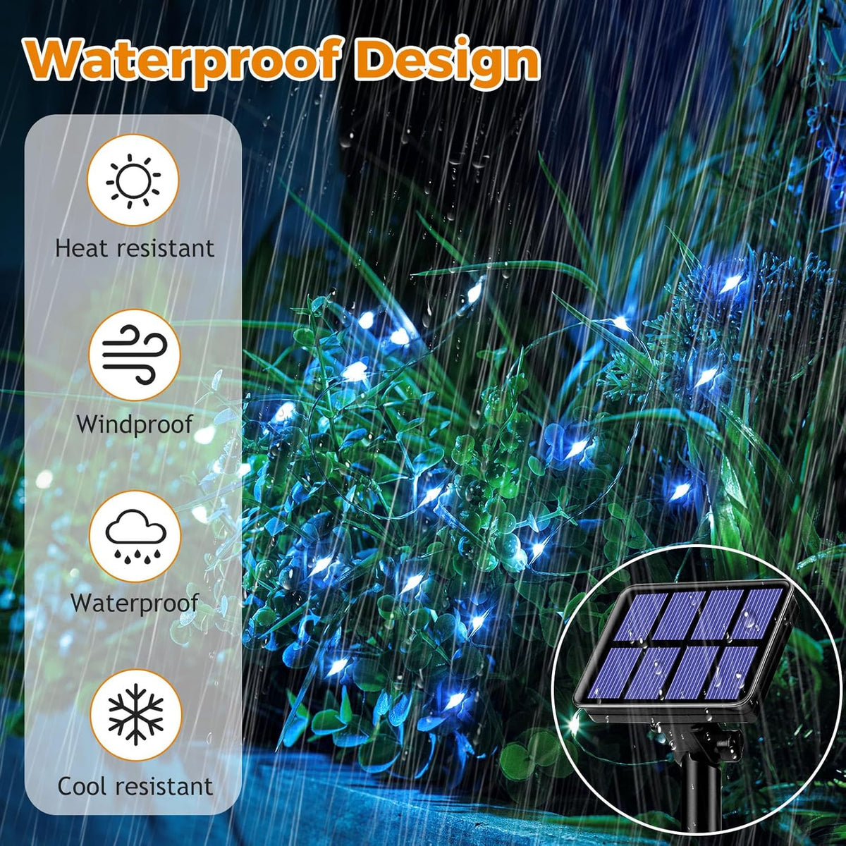 4 Pack Solar String Lights for Outside - 320LED 132FT Solar Fairy Lights Outdoor Waterproof 8