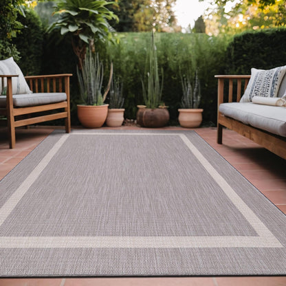 Bordered Outdoor Rug 6x9 Washable Outside Carpet for Indoor Patio Porch Waterproof Easy Cleaning