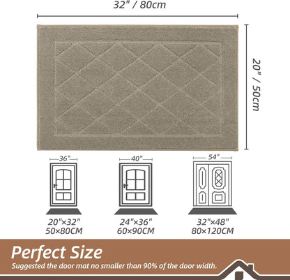 BEQHAUSE Dirt Trapper Door Mat 20" x 32", Doormat Non-Slip Entryway Rugs Washable, Dog Door Mat