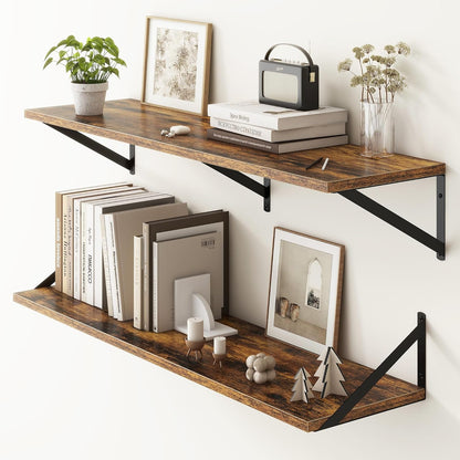 Fun Memories 40 Inch Floating Shelves, 10 Inch Deep Wall Shelf, 40 x 10 Floating Shelf Set of 2
