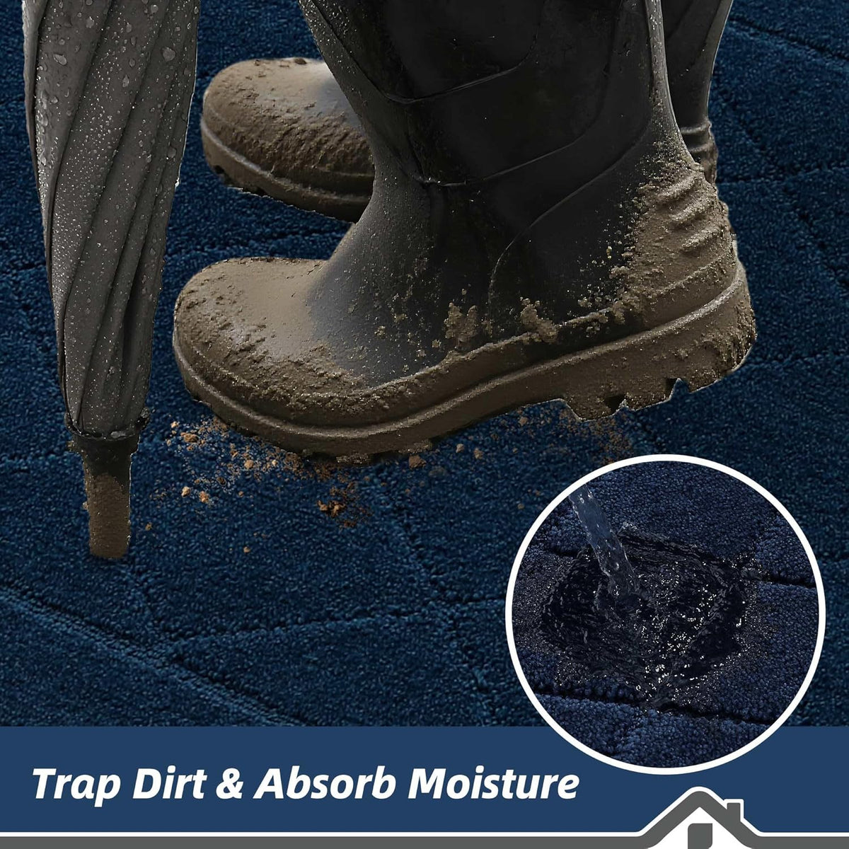 BEQHAUSE Dirt Trapper Door Mat 20" x 32", Doormat Non-Slip Entryway Rugs Washable, Dog Door Mat
