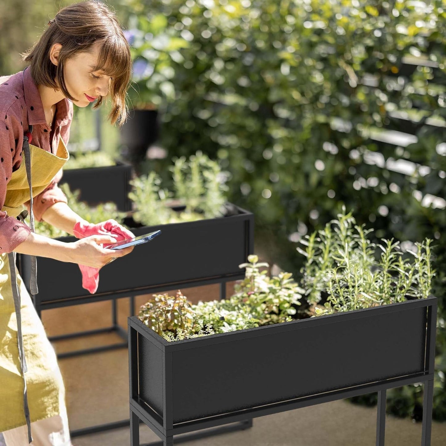 Cocoyard Elevated Planter Box - 28 Inch Durable Raised Garden Bed for Herbs and Flowers - Stylish