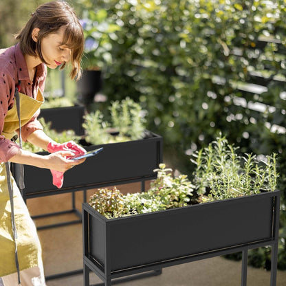 Cocoyard Elevated Planter Box - 28 Inch Durable Raised Garden Bed for Herbs and Flowers - Stylish