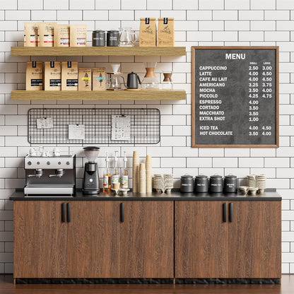 Heimlove Floating Shelves for Wall 36 Inches Long,9.3" Deep Oak Floating Shelf Set of 2,Wall