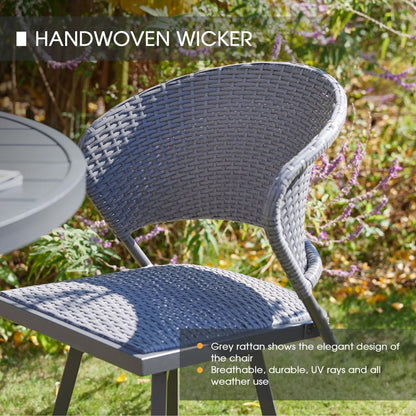 VICLLAX Patio Bar Stool Chairs with Footrests and Padded Seat, Bar Height Swivel Patio Chairs Set
