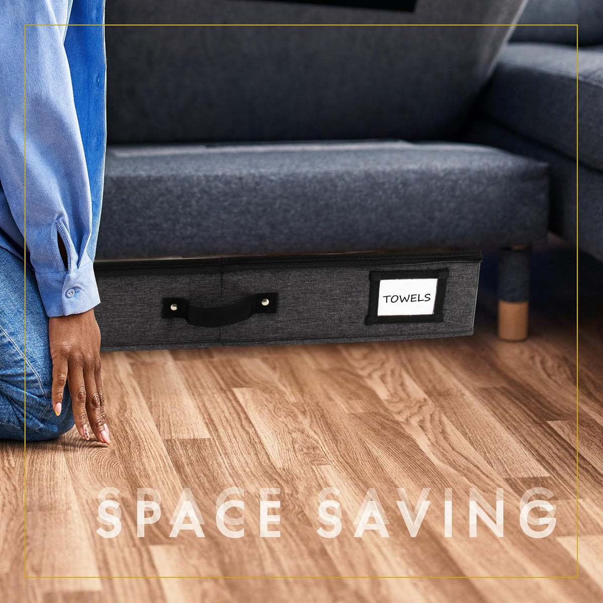 HOMELUX THEORY 2pc Under Bed Storage Containers, Bedroom Under the Bed Drawer Storage Organizer