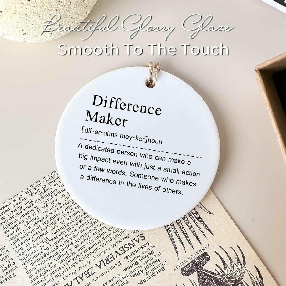 Ceramic Hanging Ornament - Difference Maker Gift, Difference Maker, Mentor Appreciation Gift