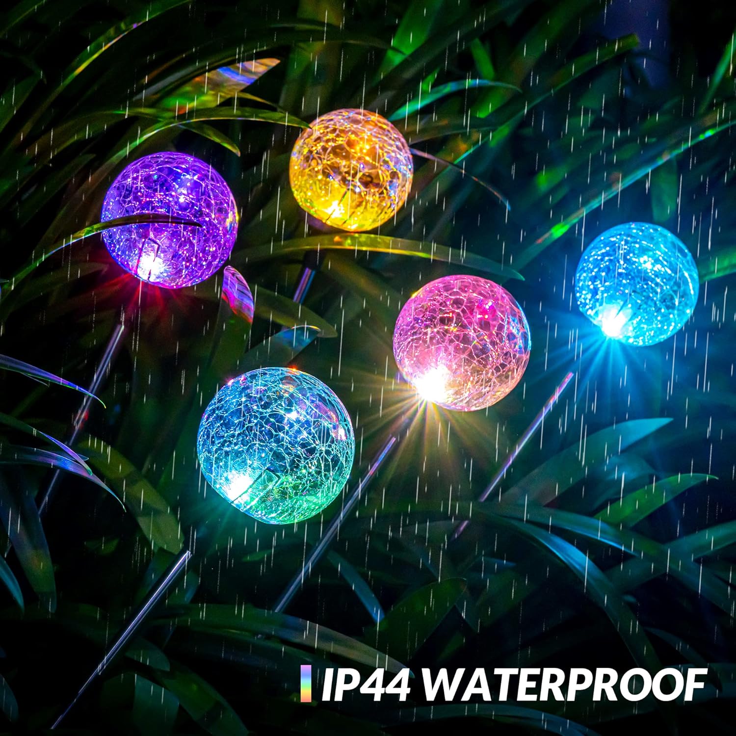 SOLPEX Solar Garden Lights 6 Pack, Solar Globe Lights Outdoor Waterproof, Solar Lights Outdoor