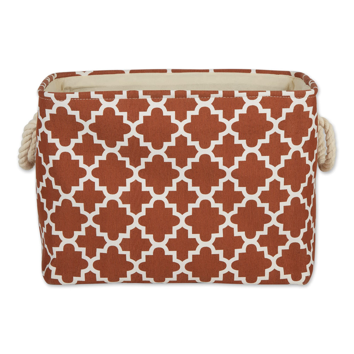 DII Polyester Container with Handles, Lattice Storage Bin, Small, Cinnamon