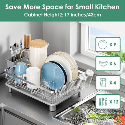 MOUKABAL Dish Drying Rack - Stainless Steel Dish Rack, Dish Racks for Kitchen Counter, Drying Rack