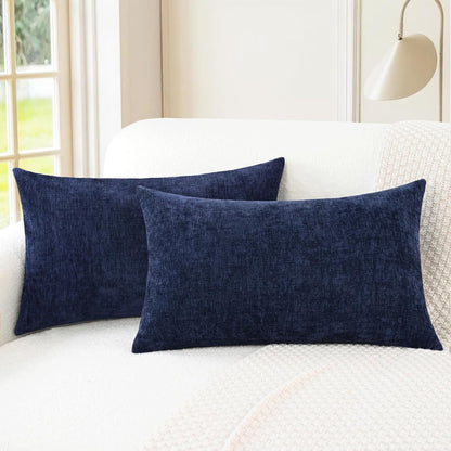 CaliTime Throw Pillow Covers Decorative 16 X 26 Inches Pack of 2 Cozy Chenille Cushion Cases for