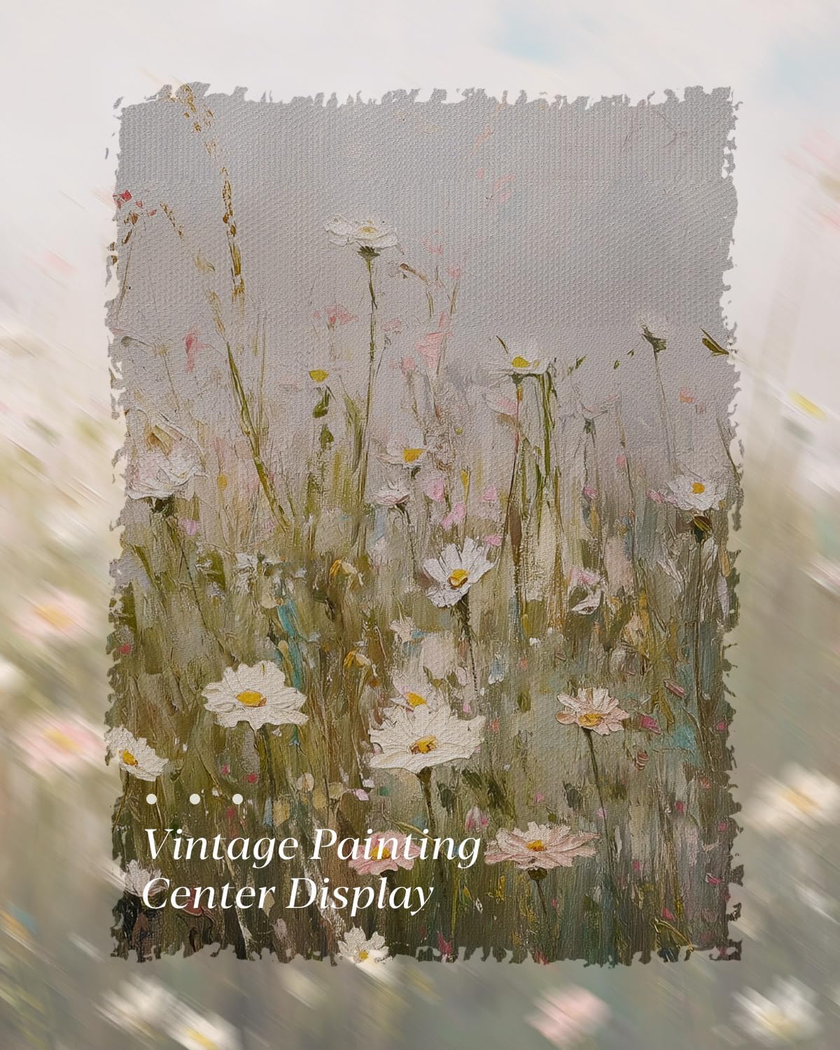HUARCEY Gold Framed Vintage Wall Art for Living Room Wildflower Field Landscape Decor Aesthetic
