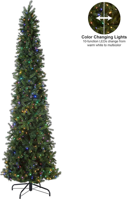 National Tree Company Pre-lit 'Feel Real' Artificial Giant Slim Downswept Christmas Tree, Green