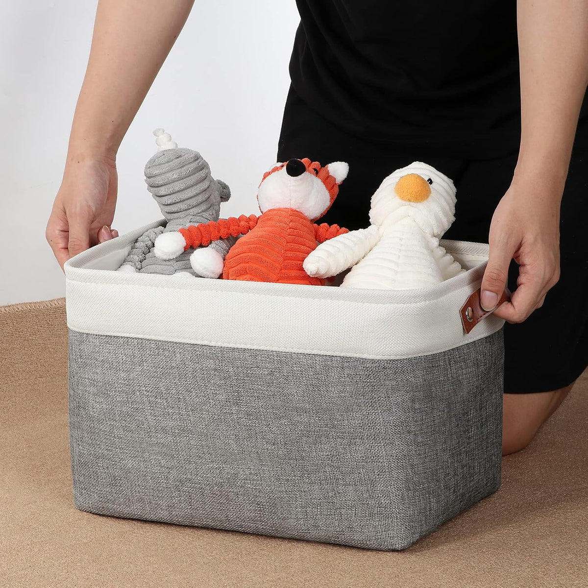 DULLEMELO Storage Baskets for Organizing, Rectangular Fabric Storage Bins Collapsible, Perfect for