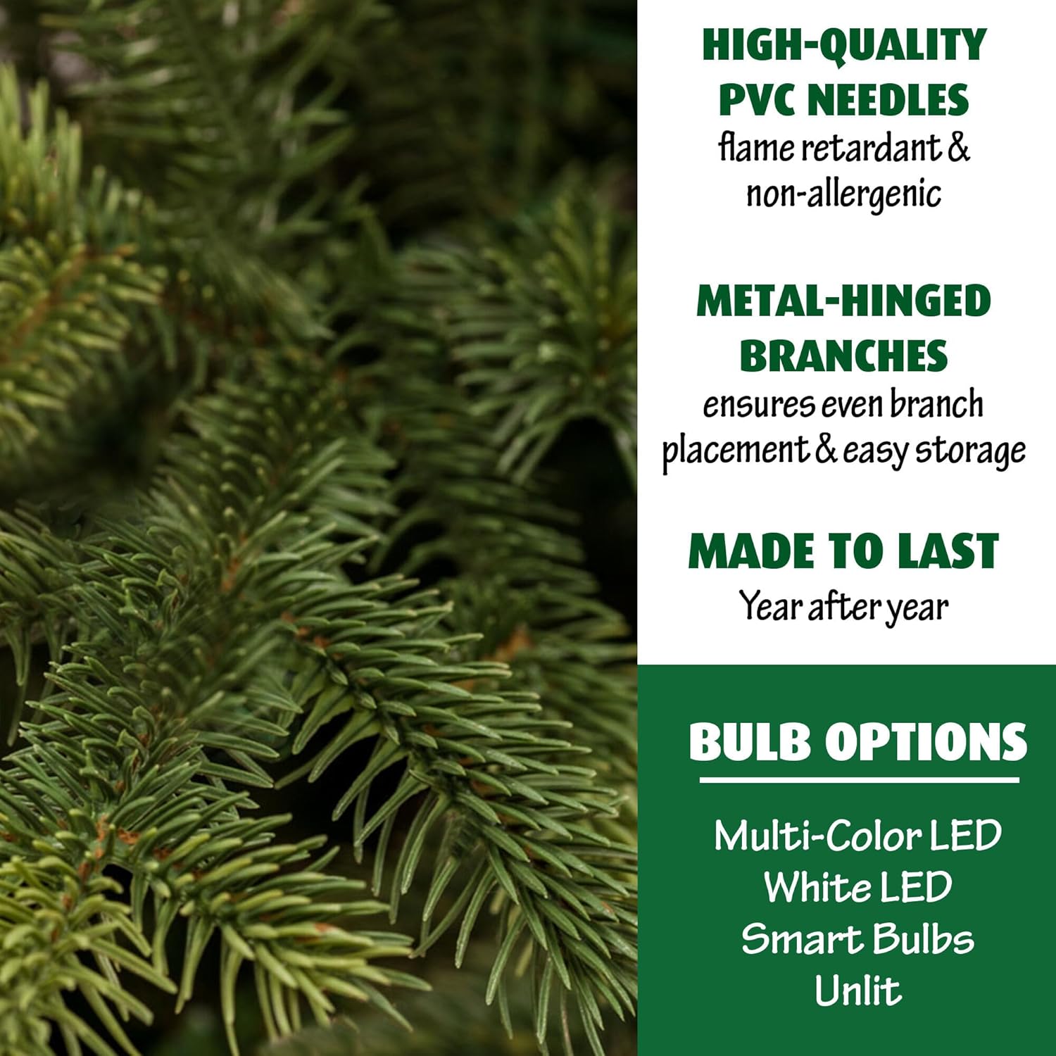 Fraser Hill Farm 7.5-Ft. Foxtail Pine Artificial Christmas Tree with Stand and No Lights, Unlit