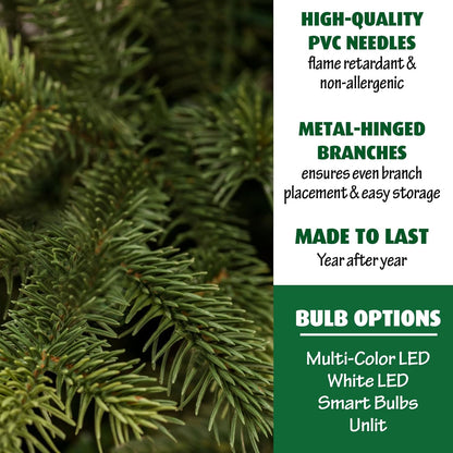 Fraser Hill Farm 7.5-Ft. Foxtail Pine Artificial Christmas Tree with Stand and No Lights, Unlit