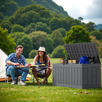 Devoko 80 Gallon Deck Box, Waterproof Resin Outdoor Storage Box for Outside and Patio, Outdoor