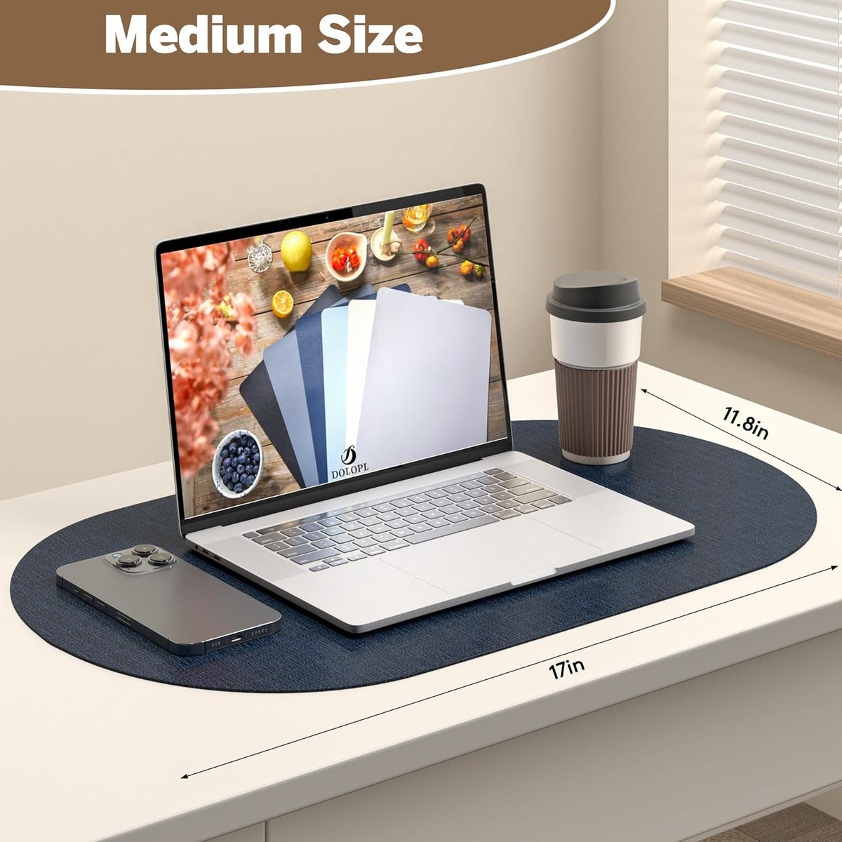 DOLOPL Placemats Set of 6, Oval Reversible Wipeable & Heat Resistant Place Mats, Modern Faux