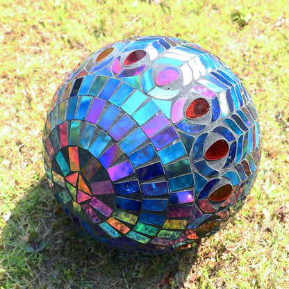 VCUTEKA Gazing Ball, Glass Mosaic Gazing Balls Sphere for Garden Lawn Outdoor Ornament Yard