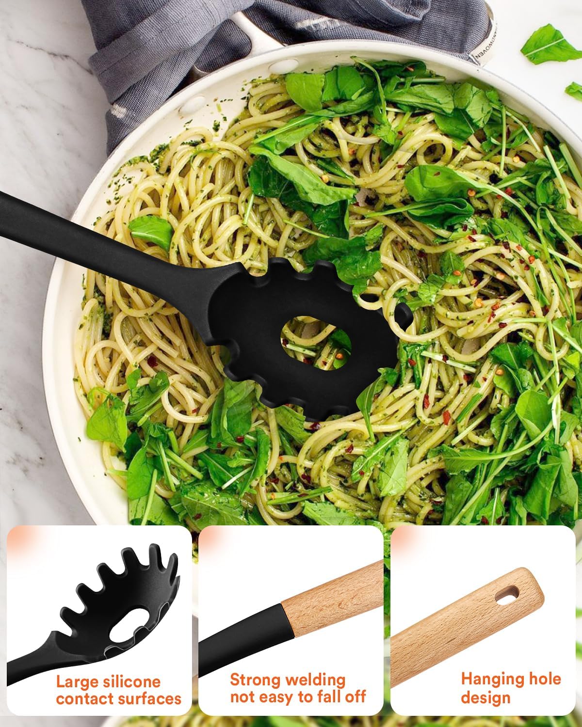 Kitchen Utensils Set, 13PCS Silicone Cooking Utensils, Heat Resistant Kitchen Utensil Spatula Set