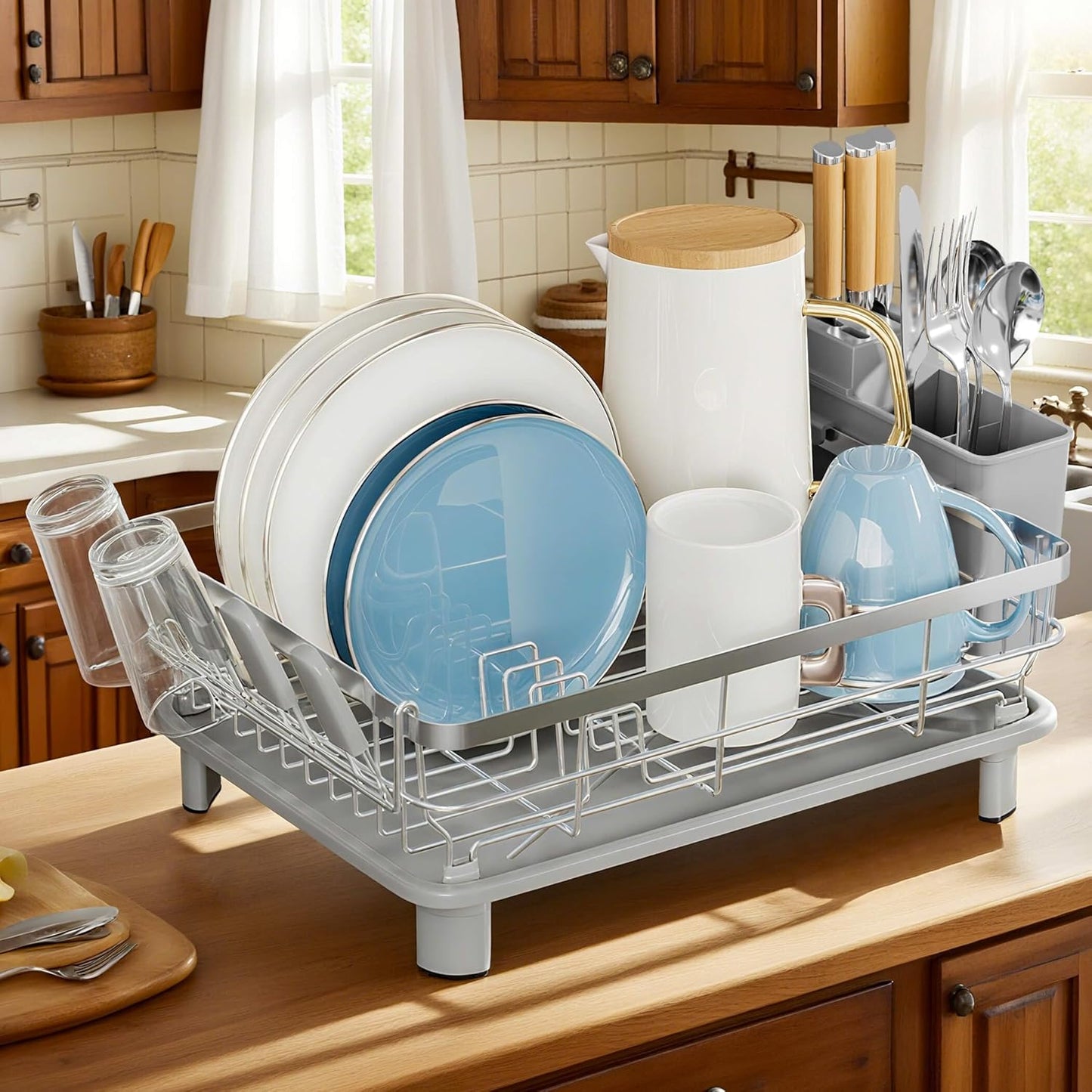 MOUKABAL Dish Drying Rack - Stainless Steel Dish Rack, Dish Racks for Kitchen Counter, Drying Rack