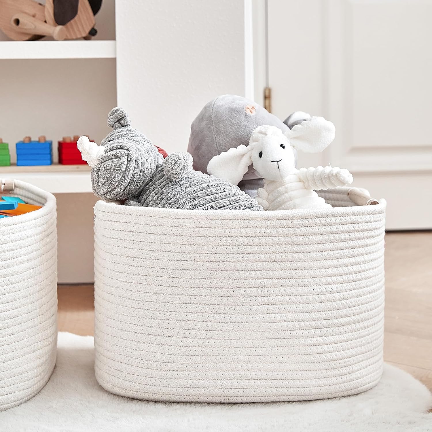 3 Pack Storage Basket for Cabinet and Toy Organization - 13"x9.8"x8.7" Baskets for Storage - Baby
