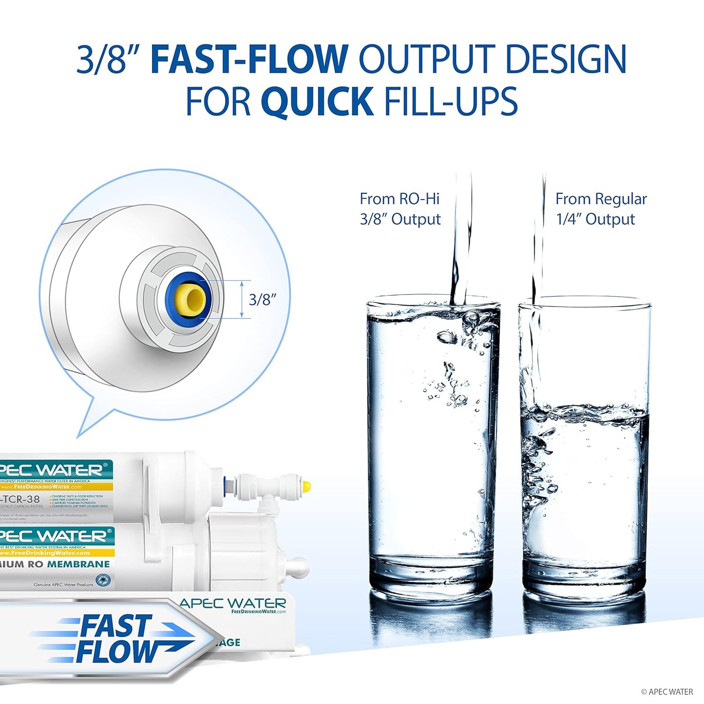 APEC Water Systems ROES-100 Essence Series Top Tier 5-Stage Certified Ultra Safe Reverse Osmosis