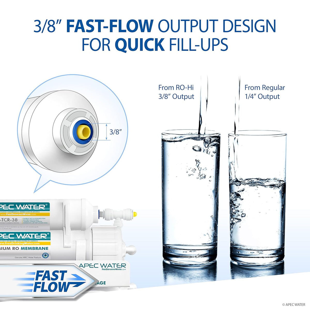 APEC Water Systems ROES-100 Essence Series Top Tier 5-Stage Certified Ultra Safe Reverse Osmosis