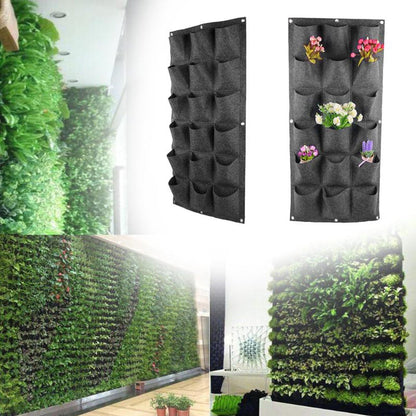 Ogrmar 18 Pockets Vertical Wall Garden Planter Plant Grow Bag for Flower Vegetable for