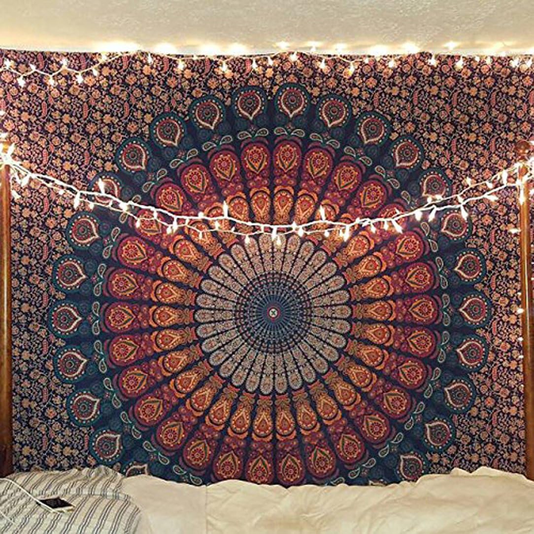 raajsee Turquoise Blue Tapestry- Tapestrys Mandala Wall Hanging- Hippie Tapestry For Bedroom