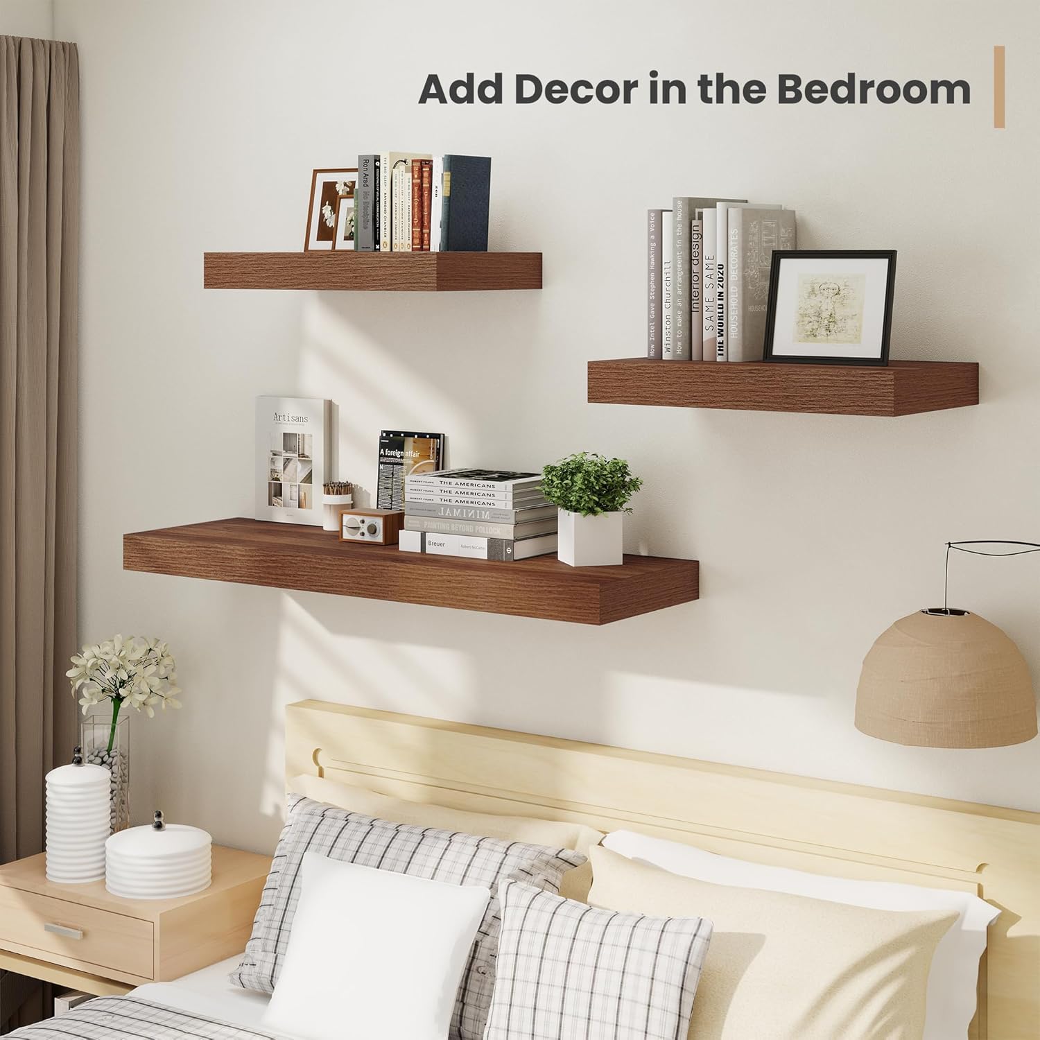 Heimlove 12 Inch Deep Floating Shelves, 48 x 12 inches Long Wall Shelf, Large Display Shelf &