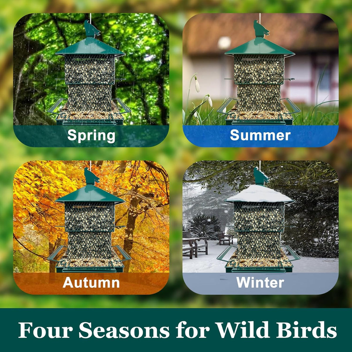 Bird Feeders for Outdoors, 6.5lb Large Capacity, Heavy Duty Metal Bird Feeder, Supports Cardinal
