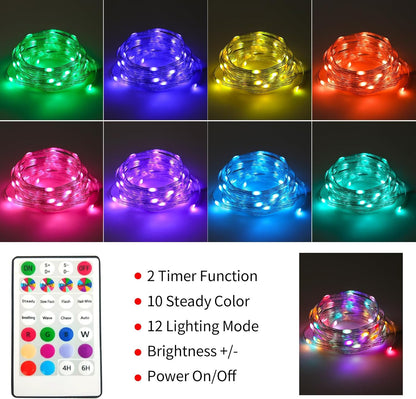 Fairy Lights Battery Operated Color Changing String Light with Remote, 16.4FT 1-Pack Twinkle LED