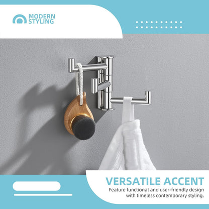 Angle Simple Towel Hook for Bathroom, SUS 304 Stainless Steel Foldable Robe Towel Holder, Wall Coat